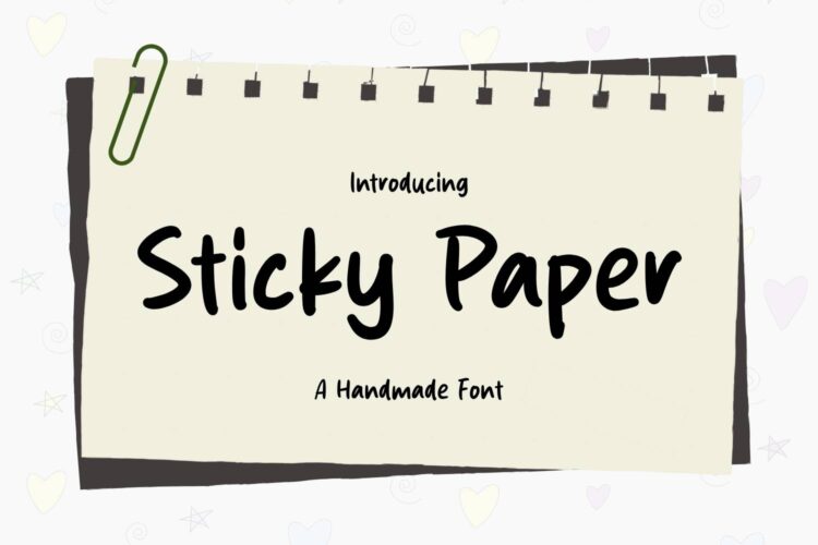 Sticky Paper Font